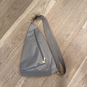 Logan & Lenora Canvelle Grey Sling Bag brand new originalal size